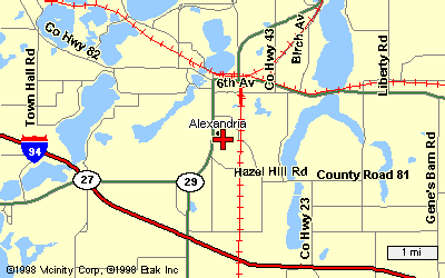 Map Showing Location of Stadium in Alexandria