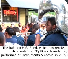 The Rabouin H.S. Band, which has received instruments from Tipitina's Foundation, performed at Instruments A Comin' in 2009.