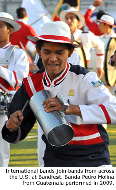 International bands join bands from across the U.S. at Bandfest. Banda Pedro Molina from Guatemala performed in 2009.