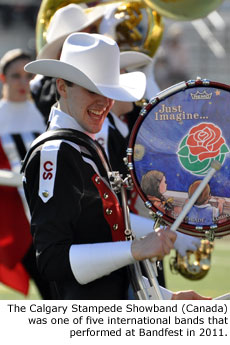 The Calgary Stampede Showband (Canada) was one of five international bands that performed at Bandfest in 2011.