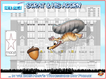 Scrat Balloon Design for 2015 Macys Thanksgiving Day Parade