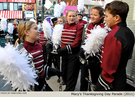 Students are all smiles as they reminisce about the experience. 2011 Macy's Thanksgiving Day Parade Photo by Marching.com