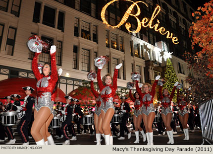 Homewood H.S. (Alabama) completes its rehearsal. 2011 Macy's Thanksgiving Day Parade Photo by Marching.com