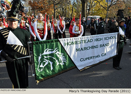 Homestead is in position on the street as the official parade start is now just five minutes away. 2011 Macy's Thanksgiving Day Parade Photo by Marching.com