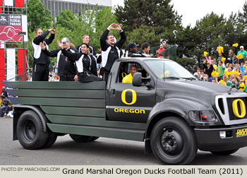 Grand Marshal Oregon Ducks Football Team 2011 Grand Floral Parade Photo