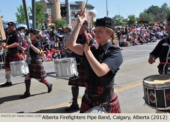 Alberta Firefighters Pipes and Drums 2012 Calgary Stampede Parade Photo