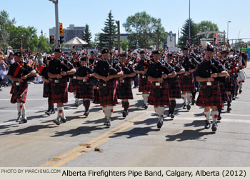 Alberta Firefighters Pipes and Drums 2012 Calgary Stampede Parade Photo