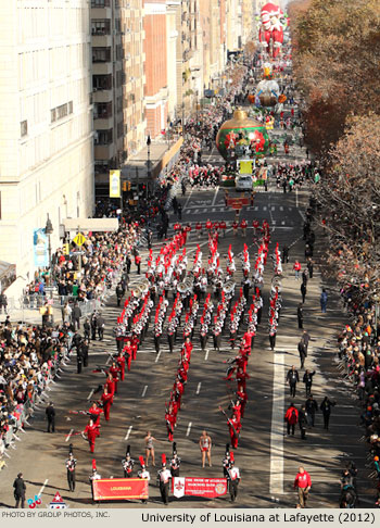 University of Louisiana at Lafayette Marching Band 2012 Macy's Thanksgiving Day Parade Photo