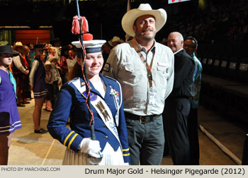 Drum Major Gold Helsignor Pigegarde Denmark 2012 WAMSB World Championships Photo