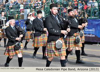 Mesa Caledonian Pipe Band 2013/2014 Fiesta Bowl Parade