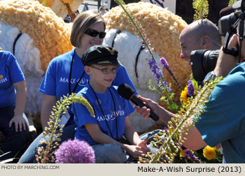 Make-A-Wish Surprise on the Alaska Airlines Float 2013 Grand Floral Parade Photo