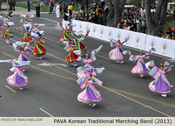 PAVA Korean Traditional Marching Band Los Angeles California 2013 Rose Parade