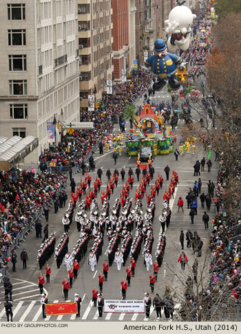 American Fork H.S. Marching Band American Fork Utah 2014 Macy's Thanksgiving Day Parade Photo