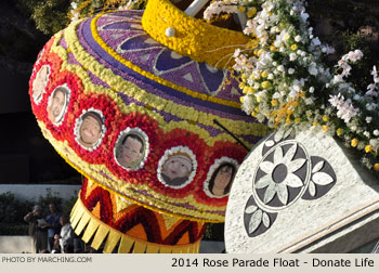 Donate Life 2014 Rose Parade Float Picture