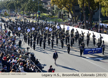 Legacy High School Lightning Marching Band, Broomfield, Colorado 2015 Rose Parade