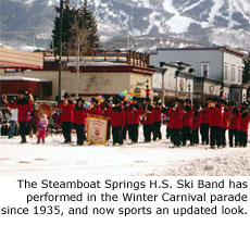 The Steamboat Springs H.S. Ski Band has performed in the Winter Carnival parade since 1935, and now sports an updated look.