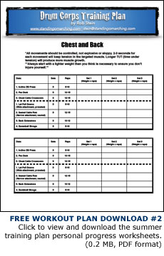 FREE WORKOUT PLAN DOWNLOAD 2. Click to view and download the summer training plan personal progress worksheets. (0.2 MB, PDF format)