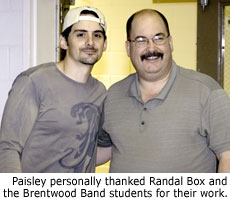 Brad Paisley with Brentwood H.S. Band Director Randal Box