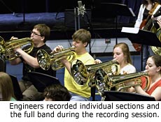 Brentwood Band students play during the Brad Paisley recording session